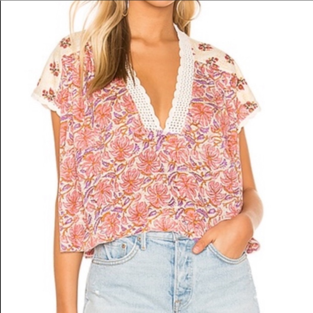 Free People Leilani Top in Tea Combo, Size Small, NWT